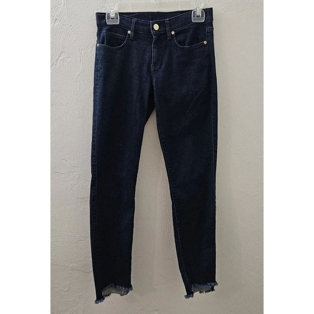 Lilly Pulitzer Women's Size 4 Skinny Jeans Fringe‎ Hem Dark Blue 28.5